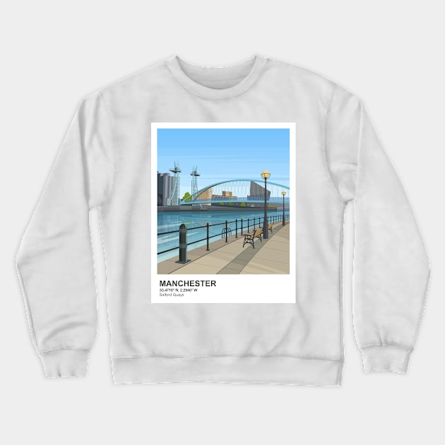 Manchester, Salford Quays Crewneck Sweatshirt by typelab